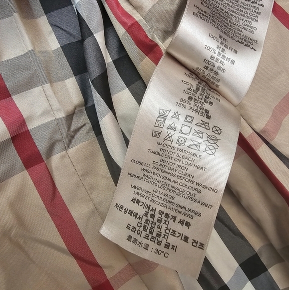 Burberry Brit down puffer parka double breasted blue zipper button closure. - Picture 9 of 12